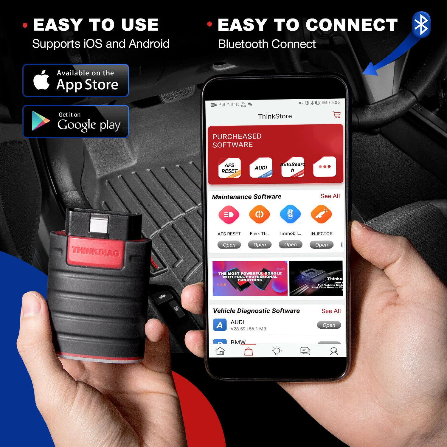 Thinkcar ThinkDiag - OE Level Diagnostic Tools OBD2 Scanner Bluetooth, All System Bi-Directional Scan Tool OE Level Diagnostic Tools - Image 7